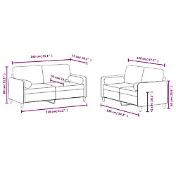 vidaXL Ensemble de canapés 2 pcs avec coussins bleu velours pas cher