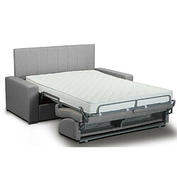 Inside 75 Canapé lit CanapExpress lattes matelas mémory 22cm tête de lit intégrée tweed gris silex