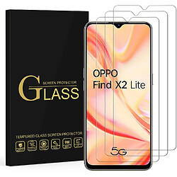 Little Boutik X3 Vitres Oppo FIND X2 LITE Pack de protection écran smartphone - Verre trempé - Haute transparence - Anti-rayure - Installation facile