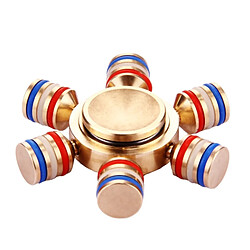 Wewoo Hand Spinner pour Enfants et Adultes, Temps de Rotation 1.5 Minutes, Grand Roulement de Perles en Acier, Six Feuilles Métal Fidget Jouet Anti-Anxiété avec Lumière Fluorescente