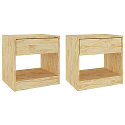 Maison Chic Lot de 2 Tables de chevet - Tables de Nuit 40x31x40 cm bois de pin massif