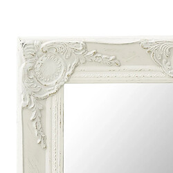 Avis vidaXL Miroir mural style baroque 50x50 cm Blanc