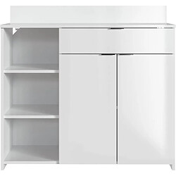 Avis Tbs Buffet Cuisine - 2 portes + 1 tiroir - Mélaminé blanc - L 100 x P 42 x H 95 cm