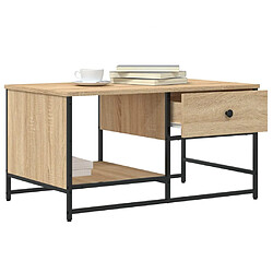 Avis vidaXL Table basse chêne sonoma 85,5x51x45 cm bois d'ingénierie