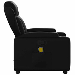 Maison Chic Fauteuil de massage inclinable,Fauteuil luxe de relaxation Noir Similicuir -MN36938 pas cher