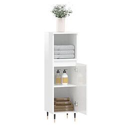 Acheter Maison Chic Armoire de salle de bain,Meuble de rangement,Meuble haut blanc brillant 30x30x100 cm -GKD738738