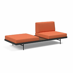 Acheter Inside 75 INNOVATION LIVING Canapé design PURI convertible lit 195*80 cm tissu Argus Rust avec table noyer