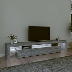 Avis Maison Chic Meubles TV avec lumières LED - Banc TV pour salon Sonoma gris 215x36,5x40 cm -MN99566