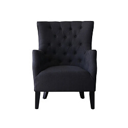 Habitat Et Jardin Fauteuil Scandinave Tissu Duchesse - 76 x 83 x 100,5 cm - Noir