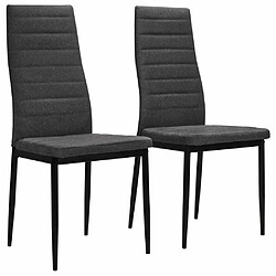 Maison Chic Lot de 2 Chaises à manger modernes,Chaises à dîner gris foncé tissu -MN68777