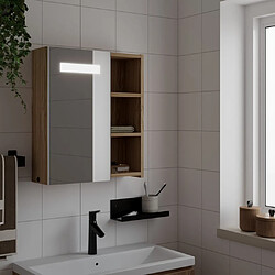 vidaXL Armoire de salle de bain à miroir avec LED chêne 45x13x52 cm