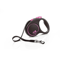 Laisse Black Design S Tape 5m black/ pink Flexi FU12T5-251-S-CP