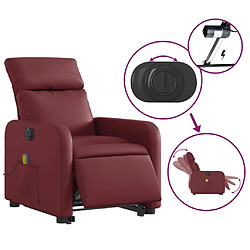 Acheter vidaXL Fauteuil inclinable de massage électrique rouge bordeaux