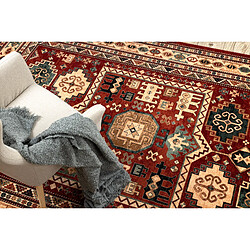 RUGSX Tapis en laine KASHQAI 4306 300 oriental, cadre terre cuite beige 67x130 cm pas cher