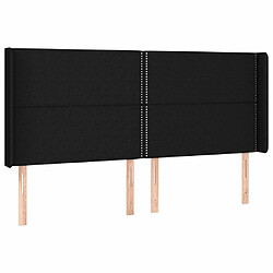 Avis Maison Chic Tête de lit moderne à LED lumineuse pour chambre - Décoration de lit Noir 163x16x118/128 cm Tissu -MN11167