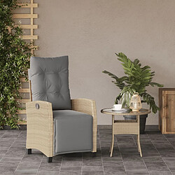 Avis Maison Chic Chaise inclinable de jardin et repose-pied pour relax mélange beige rotin -GKD96055