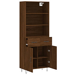 Avis vidaXL Buffet haut Chêne marron 69,5x34x180 cm Bois d'ingénierie