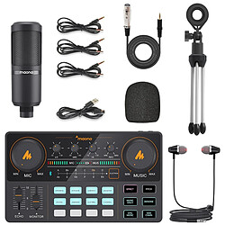 Universal Lite AM200 S1 Tous les microphones de prise de vue Kit de mélangeur Carte son Audio Podocaster avec condenseur Microphone Casque Téléphone Portable | Microphone