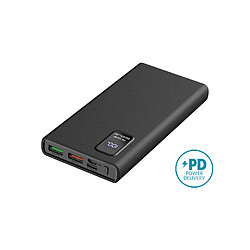 PLATINET Power Bank 10 000 mAh Polymer PD 3.0 QC 3.0 Écran LED Noir