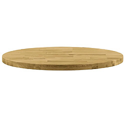 vidaXL Dessus de table Bois de chêne massif Rond 44 mm 700 mm