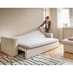 Avis Bestmobilier Wilson - canapé droit 3 places convertible avec coffre en tissu et tissu texturé