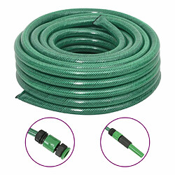 vidaXL Tuyau d'arrosage avec jeu de raccords vert 0,75" 30 m PVC