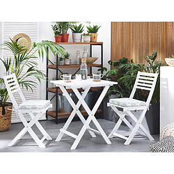 Beliani Lot de 2 coussins vert et blanc pour chaises de jardin FIJI