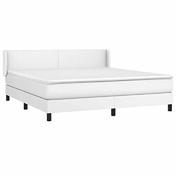 Avis Maison Chic Lit Adulte - Lit simple Lit à sommier tapissier avec matelas moelleux - Meuble de Chambre Blanc 180x200cm Similicuir -MN56885