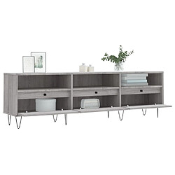 Avis vidaXL Meuble TV sonoma gris 150x30x44,5 cm bois d'ingénierie