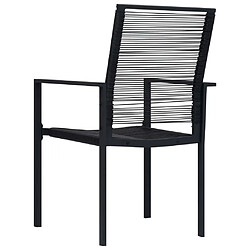 Maison Chic Lot de 4 Chaises de jardin,Fauteuil d'extérieur Rotin PVC Noir -MN29557 pas cher