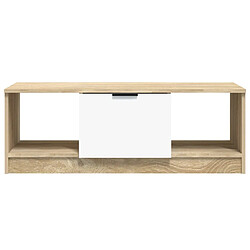 Avis Maison Chic Table basse,Table Console Table d'appoint, Table pour salon Blanc et chêne sonoma 102x50x36cm Bois d'ingénierie -MN32454