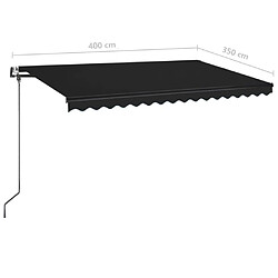 vidaXL Auvent rétractable automatique 400x350 cm Anthracite pas cher