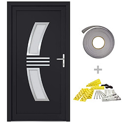 vidaXL Porte d'entrée anthracite 88x200 cm PVC