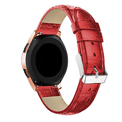 Acheter Bracelet en cuir véritable crocodile rouge pour votre Samsung Galaxy Watch 42mm