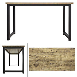 ML DESIGN MODERN LIVING Table de travail bureau d'ordinateur naturel noir en MDF cadre métal 120x60 cm