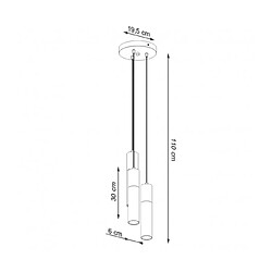 Acheter Luminaire Center Suspension Borgio Cluster Acier,béton blanc gris 3 ampoules 110cm