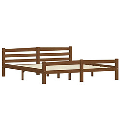 Maison Chic Lit adulte - Lit simple Cadre de lit,Structure du lit Contemporain Marron miel Bois de pin massif 180x200 cm -MN20066