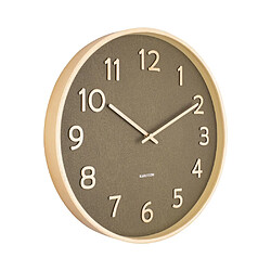 Horloge murale ronde Pure en bois - Vert mousse - Ø 40 x 4,5 cm - Karlsson