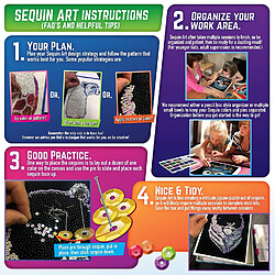 Avis Sequin Art 8041807 Kit de Bricolage avec Cadre en polystyrène et Paillettes, Paillettes, piquets d'instructions pour Enfants à partir de 8 Ans Multicolore