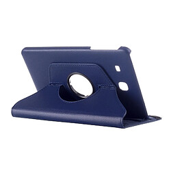 Acheter Wewoo Housse Étui bleu foncé pour Samsung Galaxy Tab E 9.6 Litchi Texture en cuir de rotation de 360 degrés avec support multifonctionnel