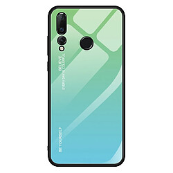 Wewoo Coque Pour Huawei Nova 4 Gradient Color Glass Case Sky Blue