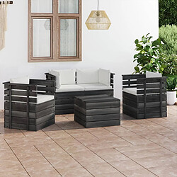 Maison Chic Salon palette de jardin 5 pcs avec coussins,Table et Chaises d'extérieur,Mobilier de jardin Bois de pin massif -MN44910