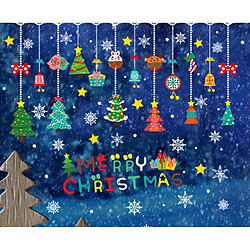 Avis 2PCS Décorations de Noël Décorations de Porte Verre Stickers Shop Windows Christmas Scène Décoration Arbre de Noël Stickers