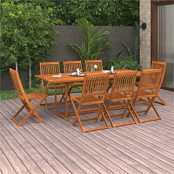 Maison Chic Mobilier à dîner 9 pcs de jardin - Ensemble table et chaises d'extérieur - Salon/Mobilier de jardin classique Bois d'acacia massif -MN52361