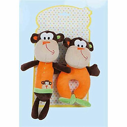 BigBuy Fun Peluche Hochet 2 Unités Singe 18 cm