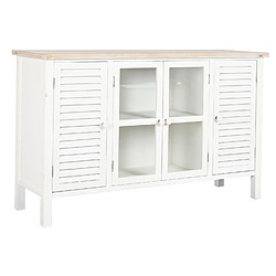 Pegane Meuble TV en bois de sapin et MDF coloris blanc - Longueur 130 x Profondeur 40 x hauteur 80 cm