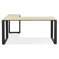 Acheter Alterego Bureau d'angle design 'BAKUS' en bois finition naturelle et métal noir - 160 cm