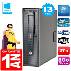 PC HP EliteDesk 800 G1 SFF Core I3-4130 8Go Disque 2 To Graveur DVD Wifi W7 - Occasion