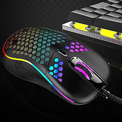 Acheter Universal Colorful Wired Hole Mouse Lightweight Beehive Profession Gamers 7200DPI RVB GAMING CRIE