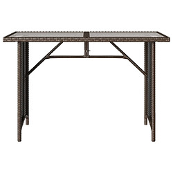 Avis vidaXL Table de jardin avec dessus en verre marron 110x68x70 cm rotin